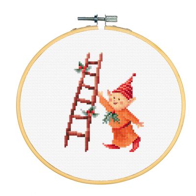DUTCH STITCH BROTHERS Embroidery Kits - Counted Cross Stitch Set with 6 Inch Hoop. 14 Count Aida Fabric. Ideal Embroidery Kits for Beginners. Christmas Theme. DSB043B