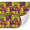 HTV4U Mardi Gras Patterned Adhesvie Vinyl (Mardi Gras Carnival Card, 13.5" x 12") - Glass, Window Decoration Decal Stickers, Craft Idea, Die Cutter view 1
