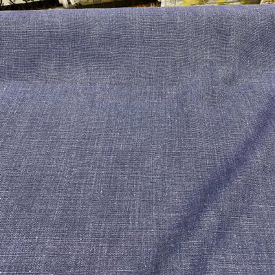 100% Linen Highland Blue Belgian Fabric by The Yard
