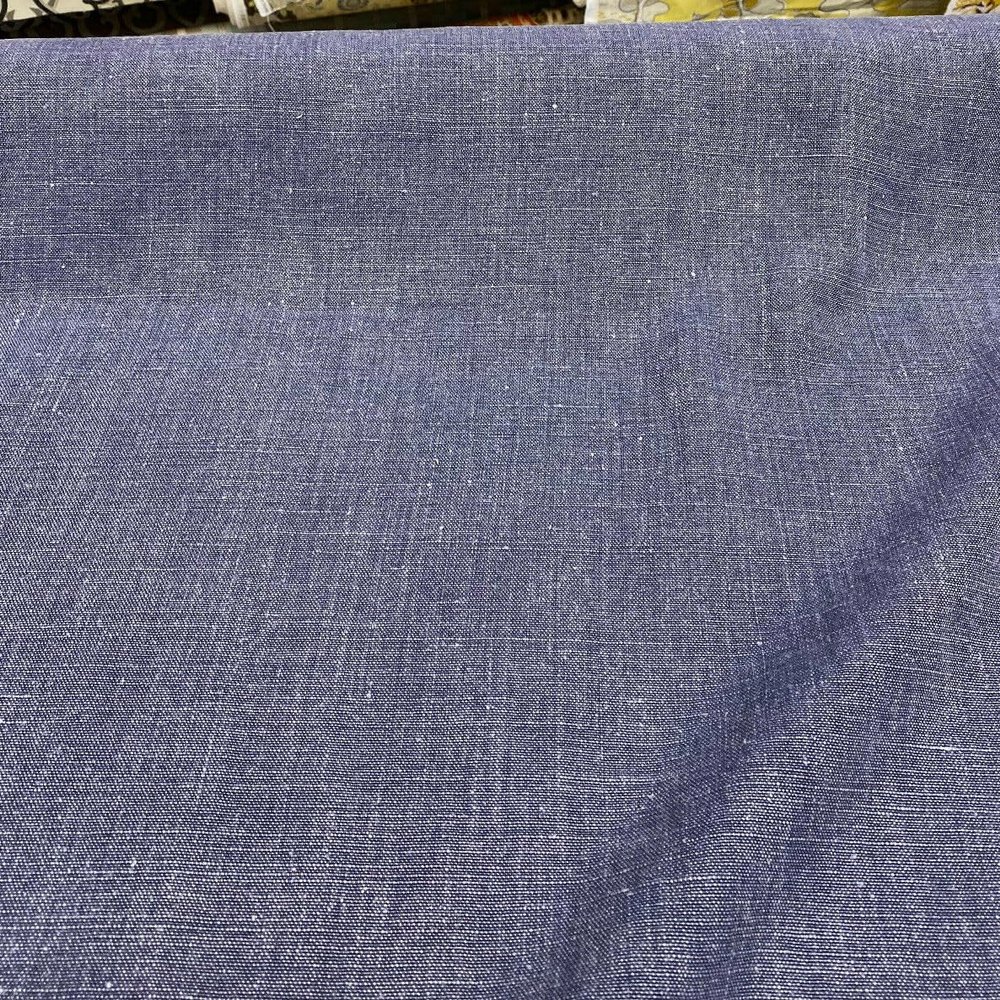 100% Linen Highland Blue Belgian Fabric by The Yard