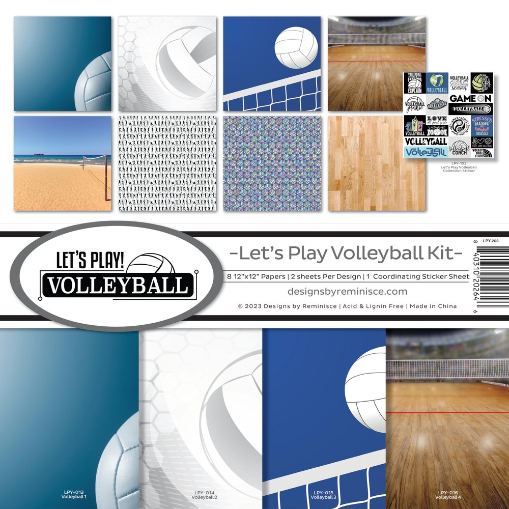 Reminisce Let's Play Volleyball Scrapbook Collection Kit