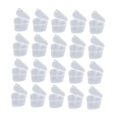 Anneome 50pcs Heart Shape Storage Boxes Transparent Pp Jewelry Organizer DIY Sealing Case Heart Shaped Mini Boxes for Counter