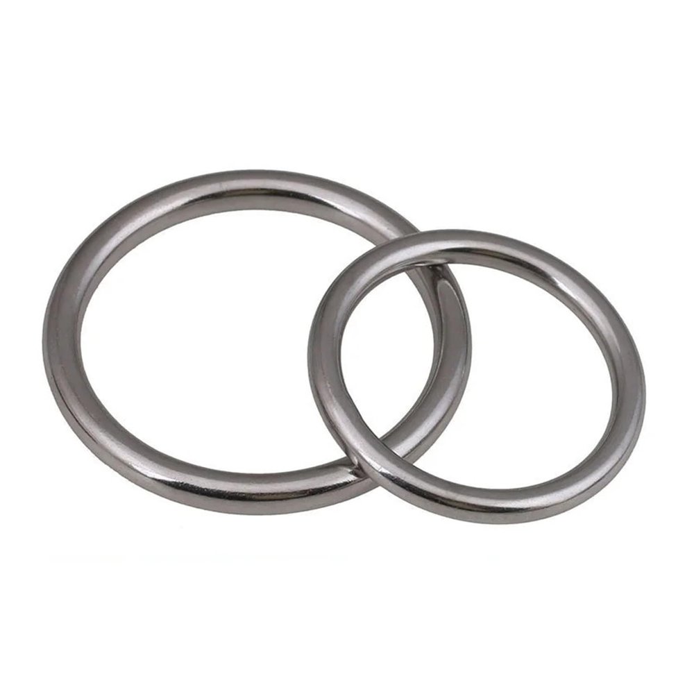 CHATROOM Heavy Duty Welded Round Rings Smooth Solid O Ring 304 Stainless Steel for Rigging Marine Boat Hammock Yoga Hanging Ring 1pcs (Color : Silver, Size : M4x20)
