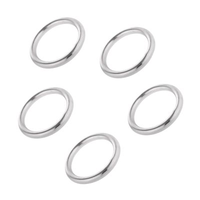 CHATROOM 5pcs 15-35mm Smooth Welded Polished 304 Stainless Steel Round O Ring Marine Boat Hardware Hammock Yoga Hanging Ring (Color : Silver, Size : 3 x 30 mm)