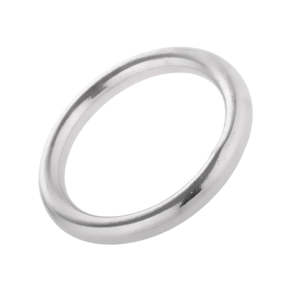 CHATROOM 1pcs Smooth Welded Ring Polished 304 Stainless Steel 40-100mm Dia. O Round Rings for Canoes Marine Shade Sail Boat (Color : Silver, Size : 10mm 60mm)