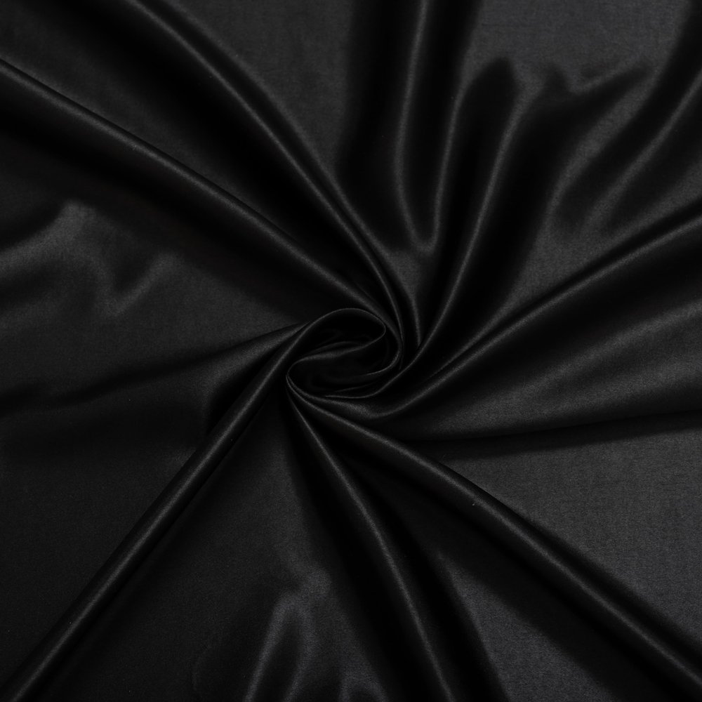 Fynite Black Satin Fabric by The Yard, 44" Wide Soft & Shiny Charmeuse Satin Cloth Fabric for Sewing Bridal Dress, Fashion Crafts, Costumes, Wedding Decorations Draping (10 Yard)