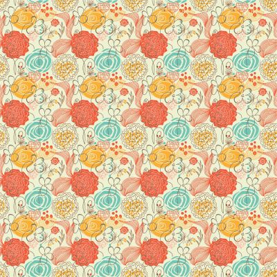 HTV4U Puff Valentine's Day Heat Transfer Vinyl (Retro Floral, 12" x 12" Sheet) - 3D Romance Theme Printed Pattern, Heat Transfer Iron on Vinyl for Love Garments and Clothing