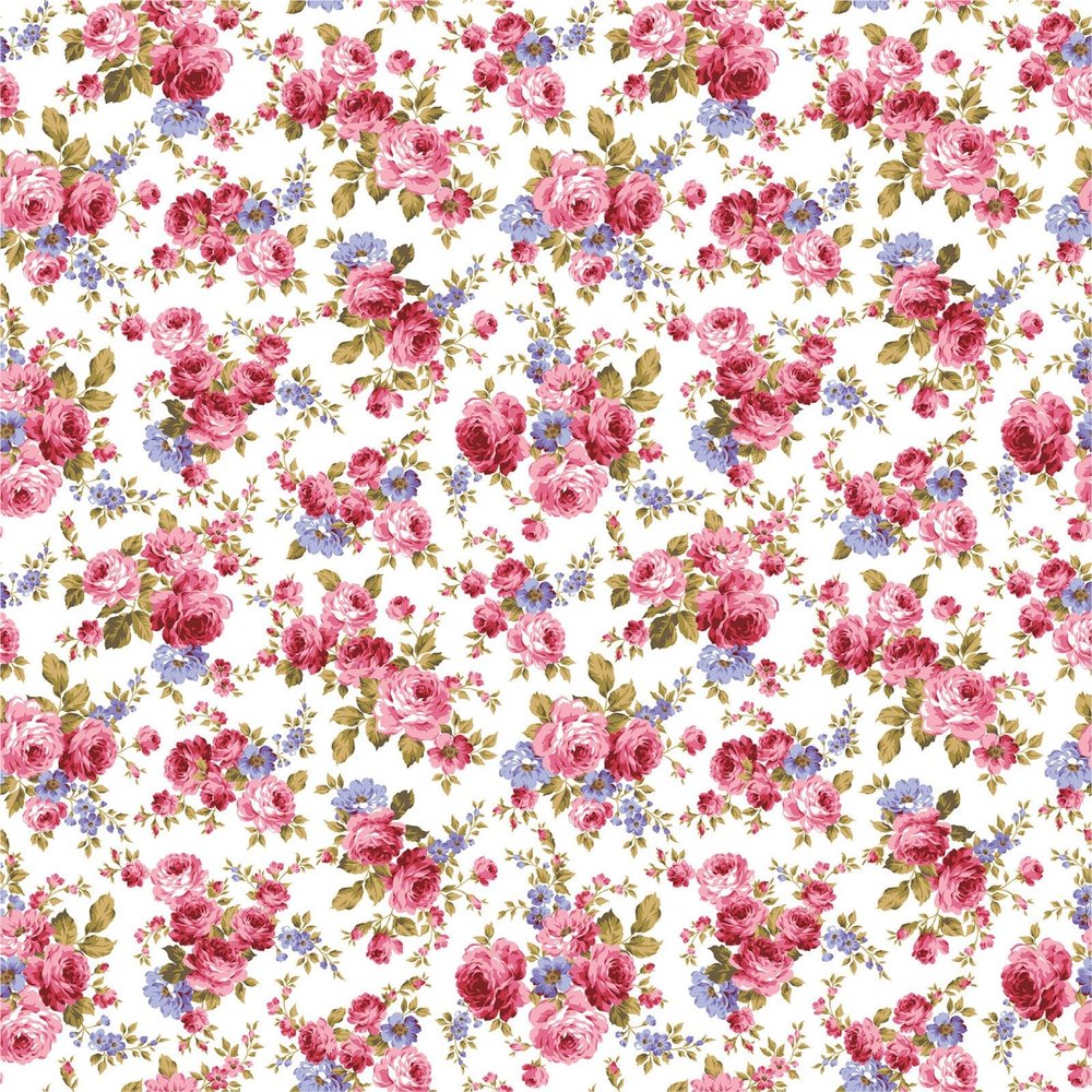 HTV4U Puff Valentine's Day Heat Transfer Vinyl (Renaissance Flower, 12" x 5 Yards) - 3D Flower Pattern Print on Vinyl, Heat Press Iron on Transfer Design to Pop on Shirts and Garments