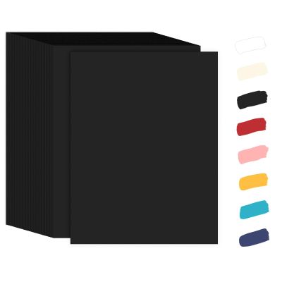 100 Sheets Black Cardstock 8.5 x 11, Goefun 65lb Halloween Card Stock Printer Paper for Scrapbooking, Crafts, Invitations, DIY Cards