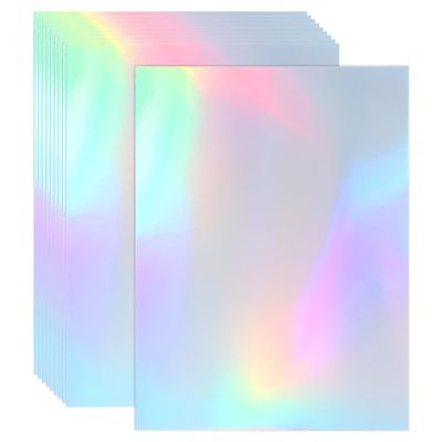 PATIKIL 9.5"x7" Holographic Cardstock, 20 Pack Metallic Iridescent Mirror Paper Foil Board Reflective Sheets for Scrapbook Poster DIY Craft, Style 1