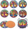 Puraikcmi 6pcs Tree of Life Plants Diamond Art Coasters Kits with Holder DIY Small Tree Diamond Paintings Coasters for Beginners, Adults, Diamond Art Crafts Supplies view 1