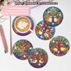 Puraikcmi 6pcs Tree of Life Plants Diamond Art Coasters Kits with Holder DIY Small Tree Diamond Paintings Coasters for Beginners, Adults, Diamond Art Crafts Supplies view 2
