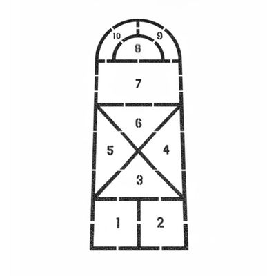 2 Pack Hopscotch Stencil 108" x 40" Parking Lot Asphalt Marking Stencil .060 Thick 2 Piece Template for Residential Sidewalks Concrete Playgrounds and Community Centers by Marketing Holders