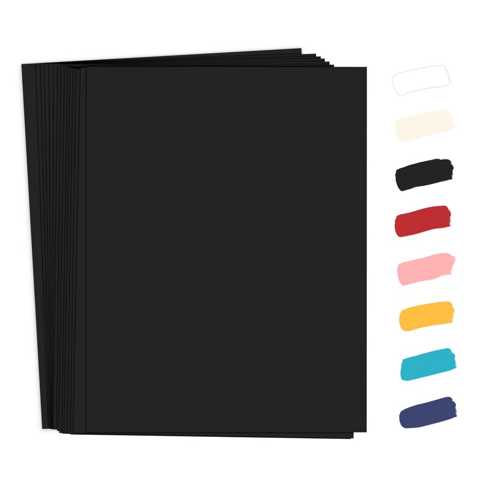 50 Pack Black Cardstock 8.5 x 11, Goefun 65lb Card Stock Printer Paper for Halloween, Scrapbooking, Crafts, Invitations, DIY Cards