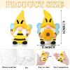Poen 2 Sets Ready to Paint Your Own Bee Gnome Statues DIY Ceramics Bee Gnomes Set Sunflower Garden Paintable Figurines Unpainted DIY Arts and Crafts for Classroom Craft Project Activity view 2