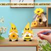 Poen 2 Sets Ready to Paint Your Own Bee Gnome Statues DIY Ceramics Bee Gnomes Set Sunflower Garden Paintable Figurines Unpainted DIY Arts and Crafts for Classroom Craft Project Activity view 4