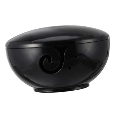 Anneome Yarn Storage Bowl Black Plastic Crochet Container with Lid for Knitting Accessory for Craft Room Yarn