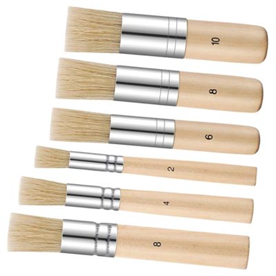 STOBOK 6pcs Portable Wear-Resistant Watercolor Brushes for Professional and Beginner Artists Lightweight and Easy to Grip for Acrylic Oil and Gouache Painting