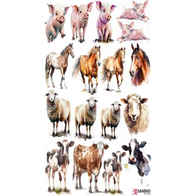 Ceramic Decals - Overglaze - Enamel Decal - Farm Animal