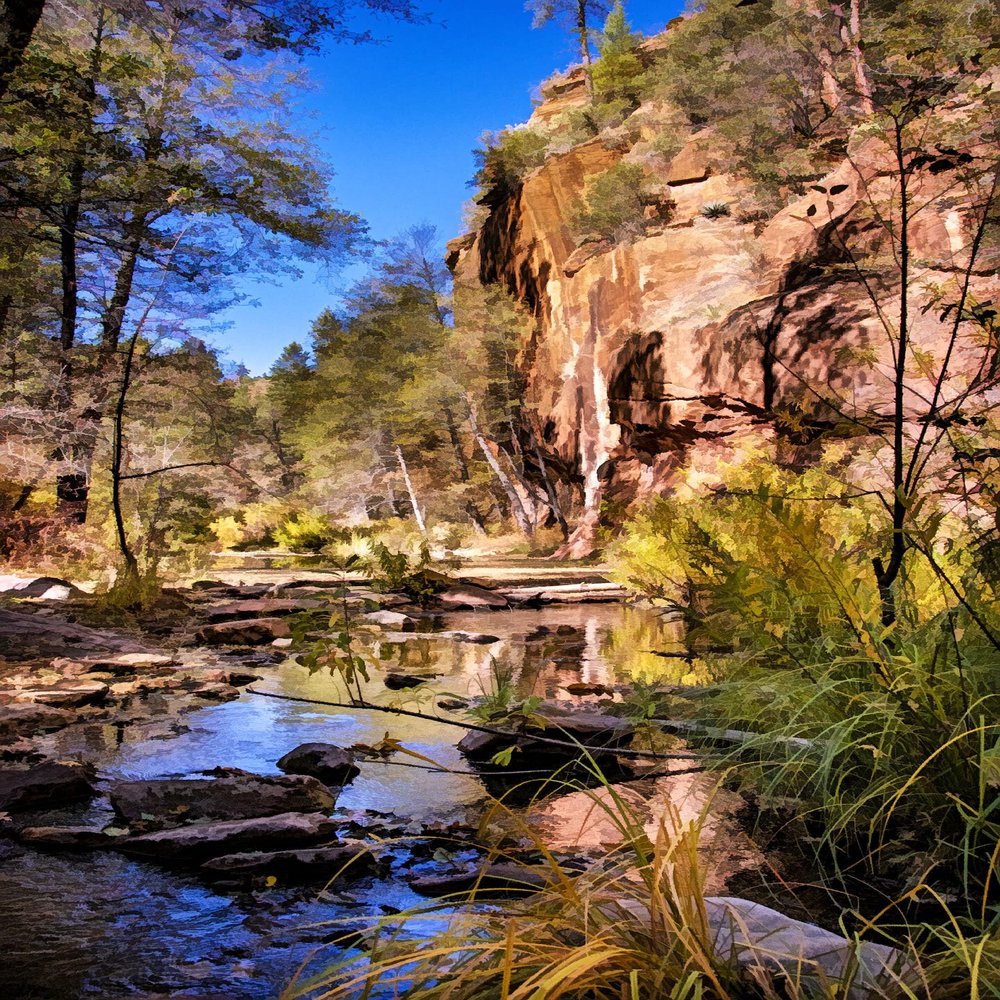 Fall in Oak Creek Canyon Fabric Panel - SAZ-004, Panel Size is 16 X 24, Quality Quilting Cotton