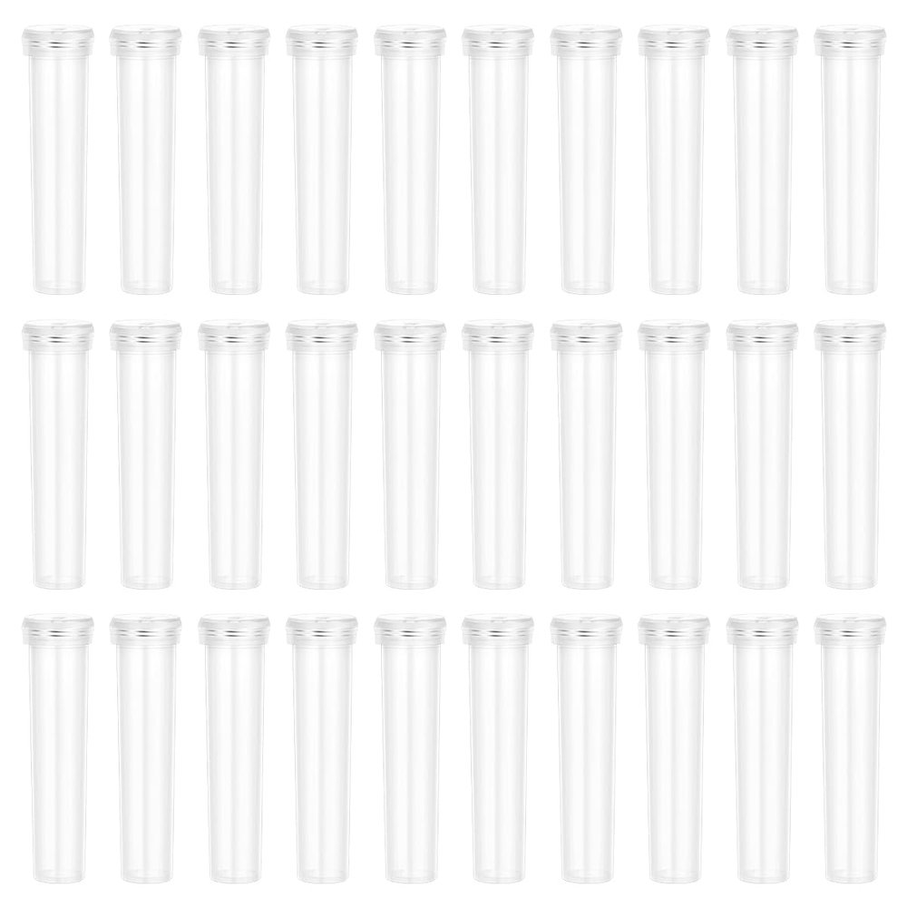Vials for Flower Arrangements 2.8 Inch Floral Water Tubes Plastic Floral Vials with Caps (Clear, 30 Pack)