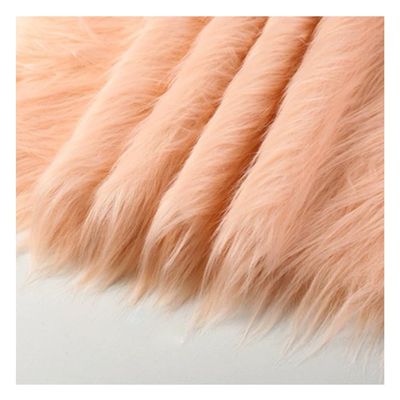 homeemoh Faux Fur Fabric 19.68 Inch x 19.68 Inch Soft Plush Fluffy Craft Fabric Shaggy Fake Fur Fuzzy Fabric for Sewing Cloth DIY Crafts (Light Orange)