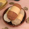 100g/roll Thick Coarse Linen Thread Hollow Cotton Yarn Round Strand Cotton Linen Thread Crochet Yarn Lace Hat DIY Handwoven Yarn (Color : 05) view 2