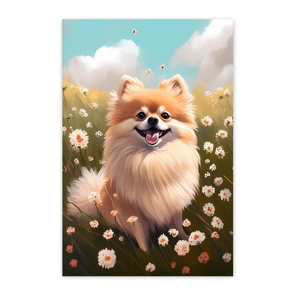 Gabbana 5D Dog Diamond Art Painting Cute Pomeranian - Beginners DIY Full Circle Diamond Cross Stitch Kit, Perfect for Warm Home Wall Decor and Holidays Gift 16x20 Inch, WZ-5-ZS-Dog-OURPUZ-KM76MA