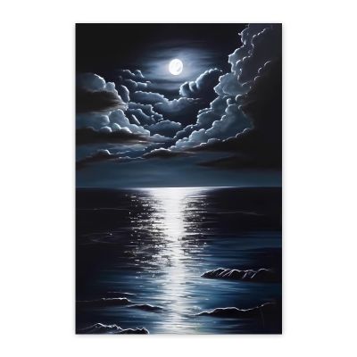 Gabbana 5D Beach Diamond Art Painting Night Sea - Beginners DIY Full Circle Diamond Cross Stitch Kit, Perfect for Warm Home Wall Decor and Holidays Gift 12x16 Inch