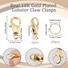 Beebeecraft 1 Box 6Pcs Swivel Lobster Claw Clasps 18K Gold Plated Jewelry Necklace Clasp Replacement Connector with 20Pcs 7mm Jump Ring for DIY Craft Jewellery Chains Making view 2