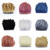 1 Meter Dyed Rooster Feather Trim Chicken Ribbon DIY Clothing Dress Sewing Accessories Feathers for Crafts Light Brown view 2