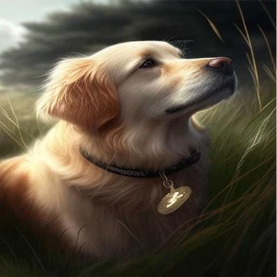 Directo 5D DIY Diamond Painting Kits Full Drill,Diamond Painting Kits Art,Animal Diamond Art, Lovely Golden Retriever Diamond Painting Craft for Home Office Wall Decor 12x16 inch, CJX-1