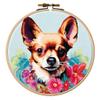 Chihuahua DIY Stamped Cross Stitch Kits for Beginners Easy with Hoop 11CT Needlepoint Embroidery Counted Cross Stitch Kits Art Craft Wall Decor and Gift 35x35cm(3) view 1