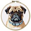 Pug Dog Stamped Cross Stitch Kits for Beginners Easy with Hoop 11CT Needlepoint Embroidery DIY Counted Cross Stitch Kits Art Craft Wall Decoration 40x40cm(4) view 1