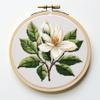 Magnolia Leaf Stamped Cross Stitch Kits for Beginners Easy with Hoop 11CT Needlepoint Embroidery Counted Cross Stitch Kits Art Craft Wall Decoration 35x35cm(2) view 1