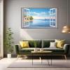 Window Sea Diamond Painting Kits for Adults, 5D Diamond Art Kits for Adults, DIY Round Full Drill Paintings with Diamonds, Paint by Number Gem Art Crafts for Home Fall Wall Decor(42.8x24in)-4i view 2
