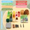 Yizzvb Needle Felting Kit, 9 Pcs Succulent Needle Felt Beginner Kits, Wool Felting Kit Including Wool Roving, Felting Pad, Felting Needles and Instructions for DIY Craft Home Decoration view 3