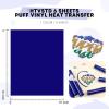 HTVSTD Dark Blue 3D Puff Vinyl Heat Transfer -12"* x 10" 6pcs 3D Puffy HTV Iron On Vinyl HTV Puffy Heat Transfer Vinyl for T-Shirts Puff view 2