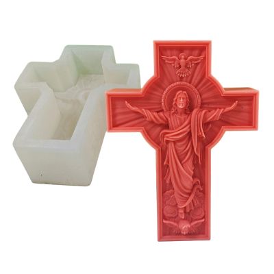 KODASW Silicone Crafts Mold Reusable Casting Epoxy Mold 3D Cross Candle Making Geometric Silicone DIY 3D Handicrafts Resin Mold Silicone