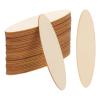 PATIKIL 80x20x1.7mm Wood Pieces, 30 Pack Unfinished Oval Wood Shapes Blank Wooden Cutouts Ornaments Natural for Christmas Party Craft Projects view 1