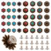 AHANDMAKER 40 Sets 8 Style Coin Screw Rivets Decorative Buckle Sunflower Shape Castings Screw Back Button for Leather Screw Back Manual DIY Decoration view 1