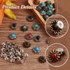 AHANDMAKER 40 Sets 8 Style Coin Screw Rivets Decorative Buckle Sunflower Shape Castings Screw Back Button for Leather Screw Back Manual DIY Decoration view 4