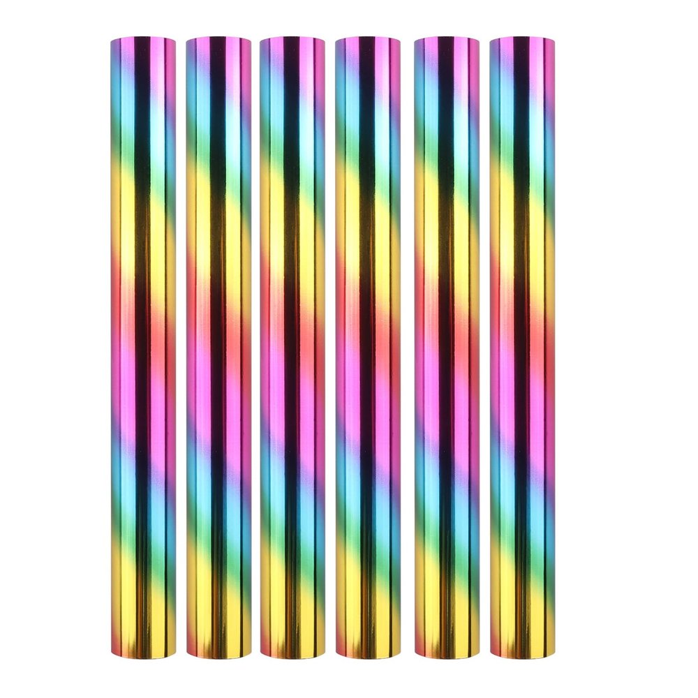 Briartw Toner Reactive Foil by Laser Printer and Laminator,6 Roll 16.4ft X 7.6inch Oblique Colorful Transfer Foil Paper Bundle for DIY Craft Embossing Scrapbooking Cards Making