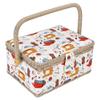 SaditY Wooden Large Sewing Baskets,3Colors Craft Sewing Tool Needle Thread Basket Fabric Household Storage Box Sewing Kit Accessories| (Orange Needle Thread), style view 1