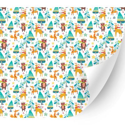 HTV4U Puff Christmas Patterned Heat Transfer Vinyl (Christmas Animals, 20" x 1 Yard) - 3D Patterned Printed, DIY Craft, Iron on Vinyl for Shirts, 3D Puffy Heat Press