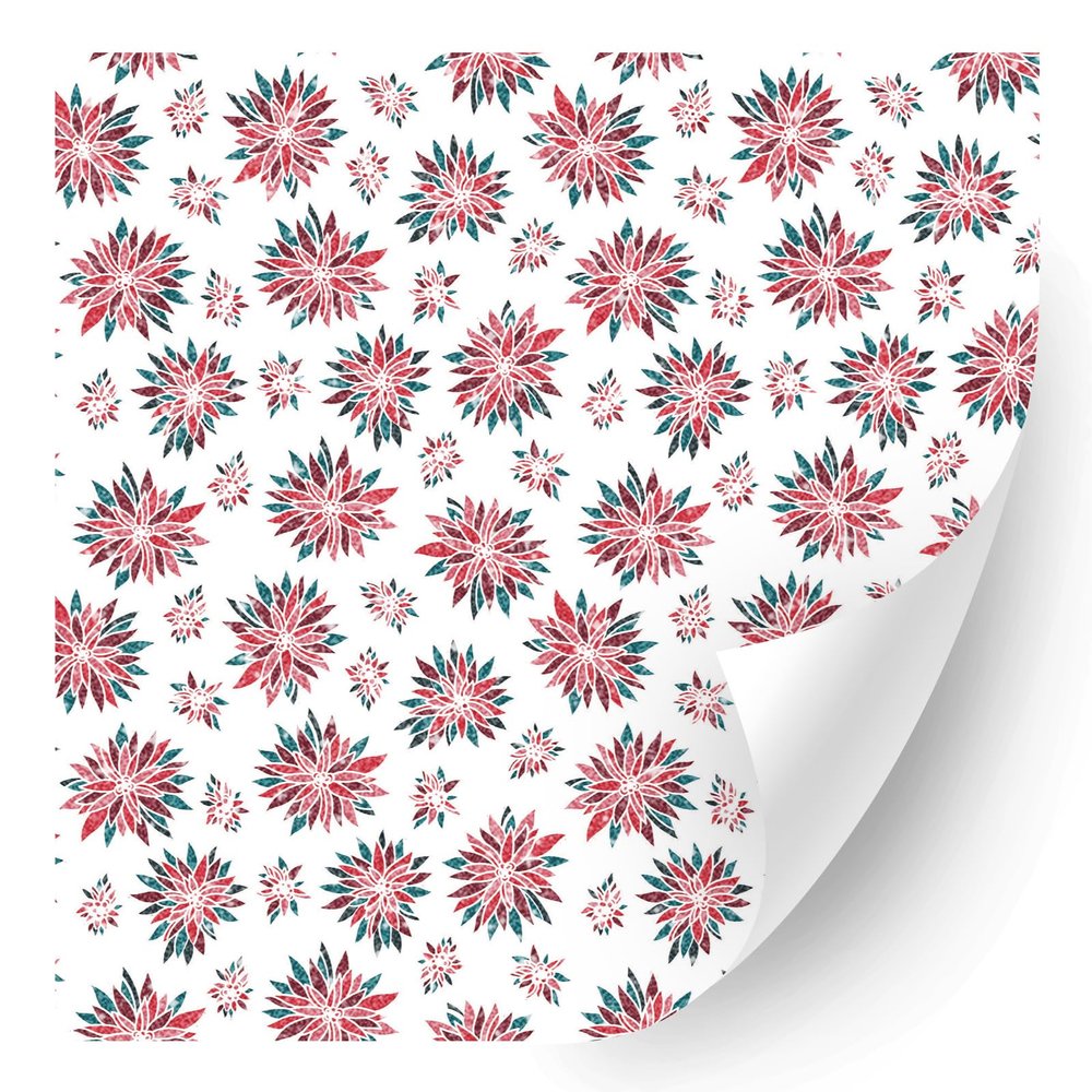 HTV4U Puff Christmas Patterned Heat Transfer Vinyl (Flower Snowflake, 20" x 5 Yards) - 3D Patterned Printed, DIY Craft, Iron on Vinyl for Shirts, 3D Puffy Heat