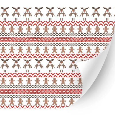 HTV4U Puff Christmas Patterned Heat Transfer Vinyl (Reindeers and Cookies, 20" x 3 Yards) - 3D Patterned Printed, Iron on Vinyl for Shirts, Heat Press Transfer Paper
