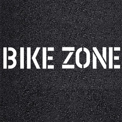 Bike Zone Stencil 8 Inch Letters to Establish Parking Zones and Right of Way Areas 1.5MM Thick One Piece USA Made Transparent Easy to Clean Paintable Template by Marketing Holders