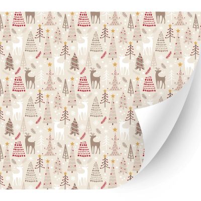 HTV4U Puff Christmas Patterned Heat Transfer Vinyl (Winter Woodland, 20" x 3 Yards) - 3D Patterned Printed, DIY Craft, Iron on Vinyl for Shirts, 3D Puffy Heat Press