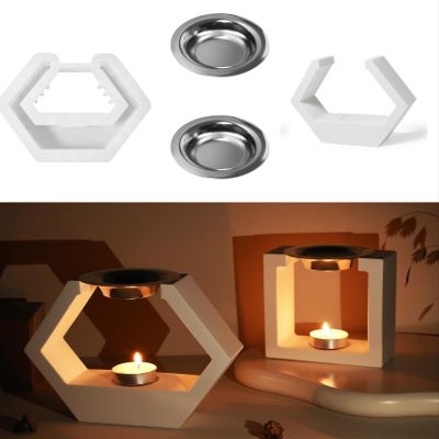 Yalulu Essential Oil Burner Silicone Resin Mold, Tealight Candle Holder Resin Mold, Aroma Diffuser Silicone Mold, Resin Epoxy Molds for DIY Home Dcor (Hexagon)